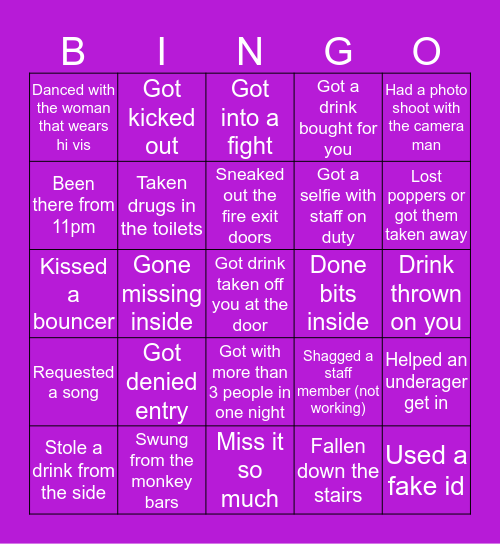 FUBAR Bingo Card