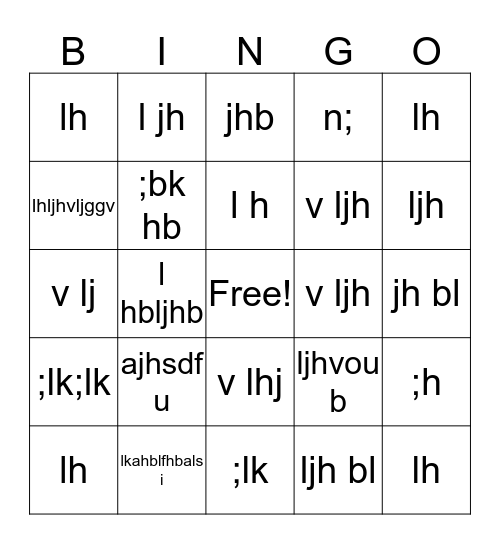 Untitled Bingotrash Bingo Card