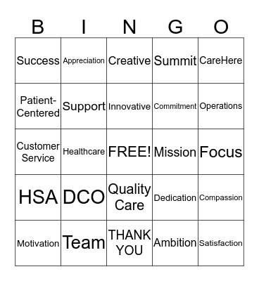 CareHere Bingo Card