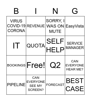 EasyVista QBR Bingo Card