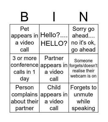 Week 3 Bingo Card