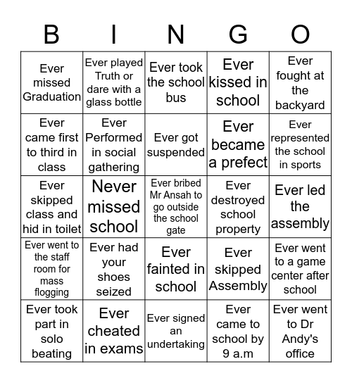 FIS Port Harcourt bingo checklist Bingo Card