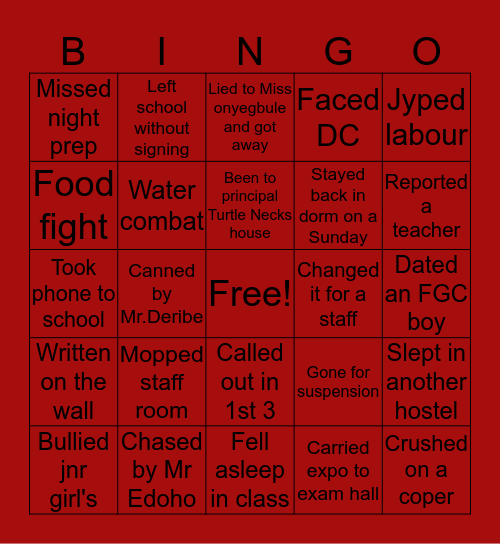 FGGC Bingo Card
