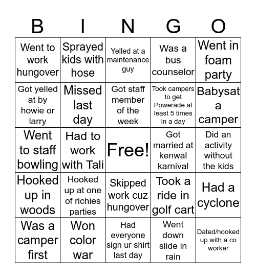 Kenwal Bingo Card