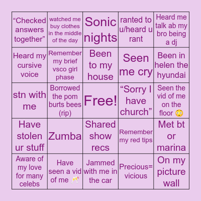 ⚡️ Bri’s Bingo ⚡️ Bingo Card