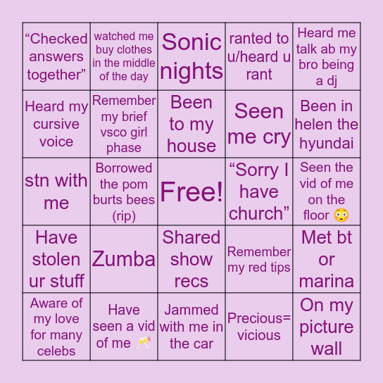 ⚡️ Bri’s Bingo ⚡️ Bingo Card