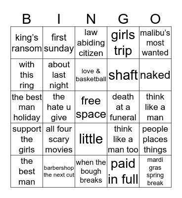 regina hall Bingo Card