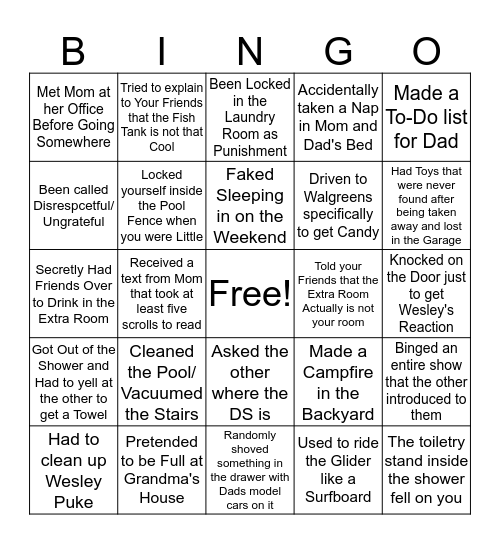 Being a Tran Bingo Card