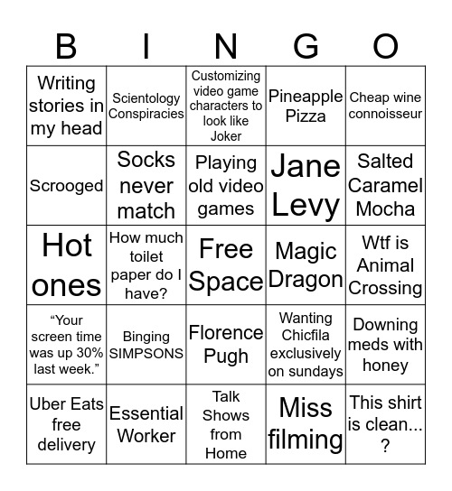 How Similar Are You to Austin Bingo Card