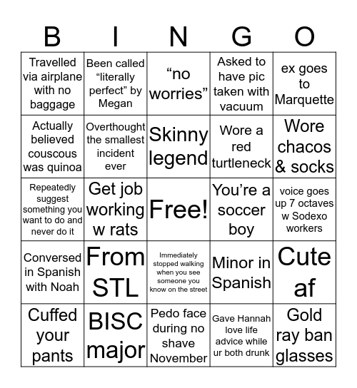 Max Mantych Bingo Card