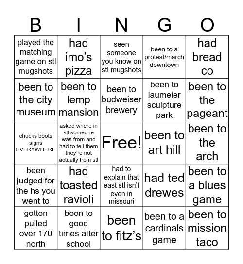 STL BINGO Card