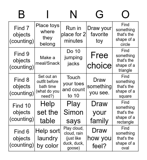 Can you? Bingo Card