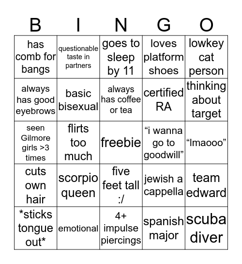 sadbeeenthusiast !!!!!! Bingo Card