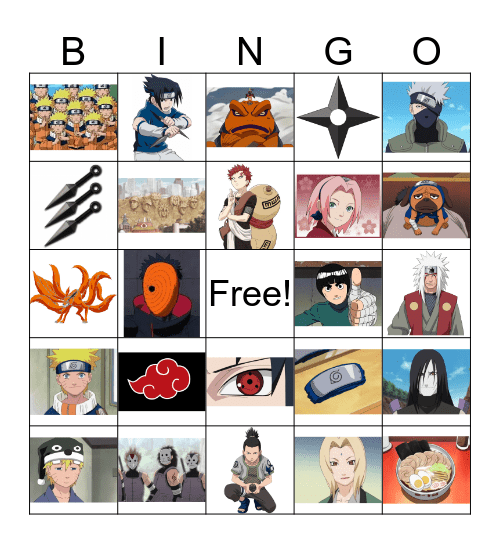 Naruto Bingo Card