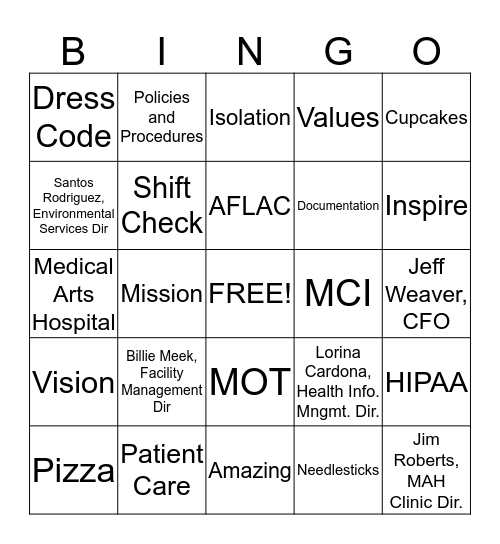 Orientation BINGO Card