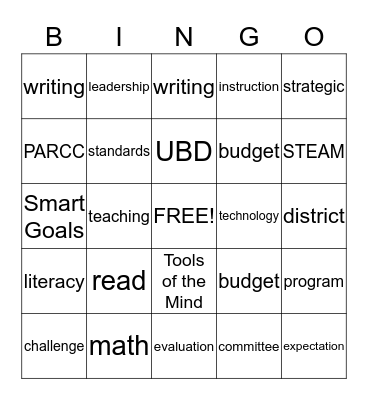 Back to School Bingo Card