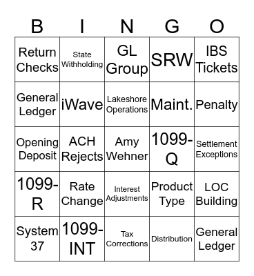 EVERGREEN Bingo Card
