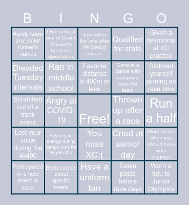 Augusta Eagles Bingo Card