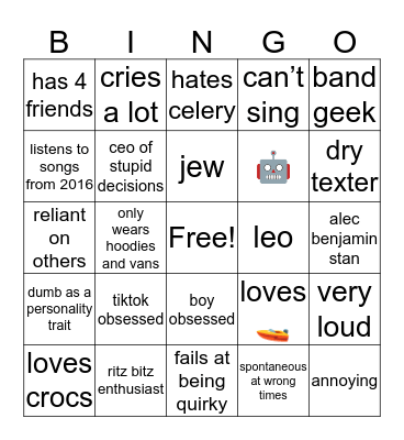 faith’s bingo Card