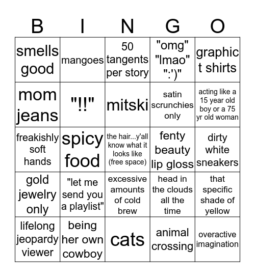 Vandana Bingo Card