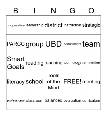 Back to School Bingo Card