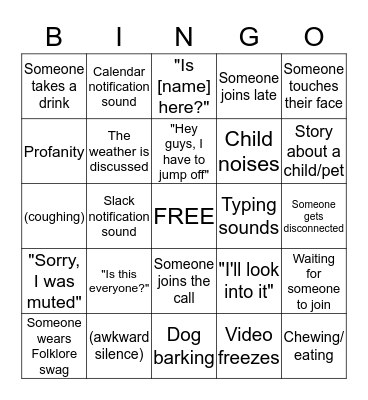 Uberconference Bingo Card