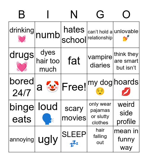 graces bingo 💅😌✌️ Bingo Card