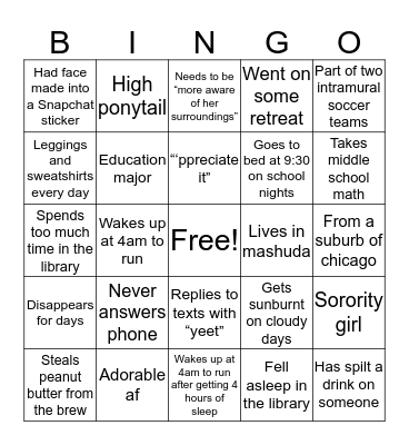 Colleen McCabe Bingo Card