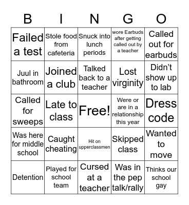 Jps 2023 Bingo Card