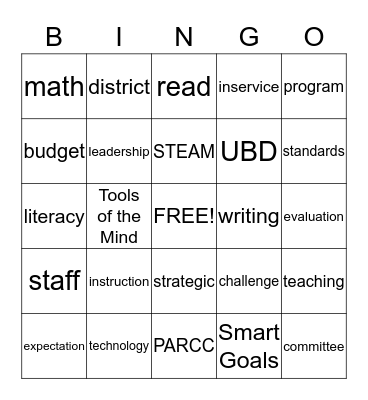 Back to School Bingo Card