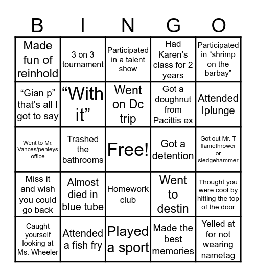 Smoy Bingo Card