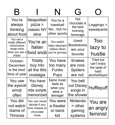 How Similar Are You to Joanna? Bingo Card