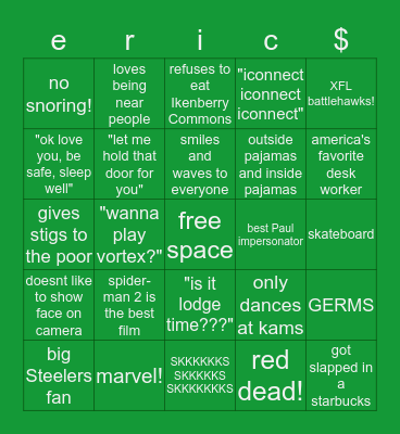 ERIC MENENDEZ CHECKKKK Bingo Card