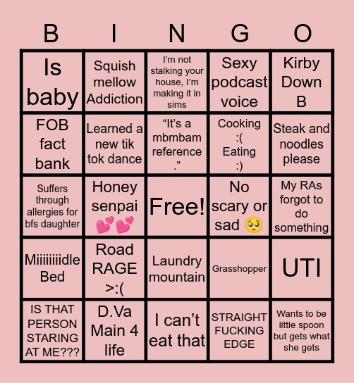 T O R I ‘ S Bingo Card
