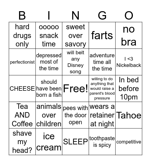 DANA Bingo Card