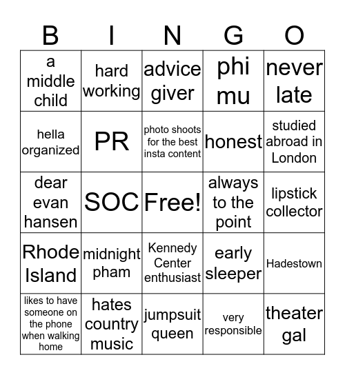 Ezubes Bingo Card