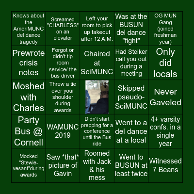 SciMUN Bingo Card