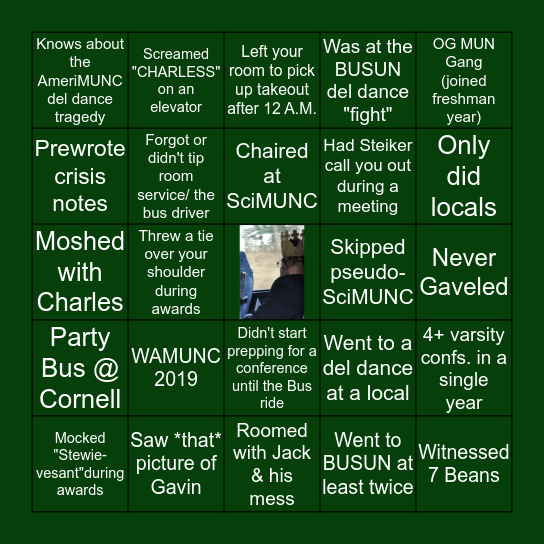 SciMUN Bingo Card