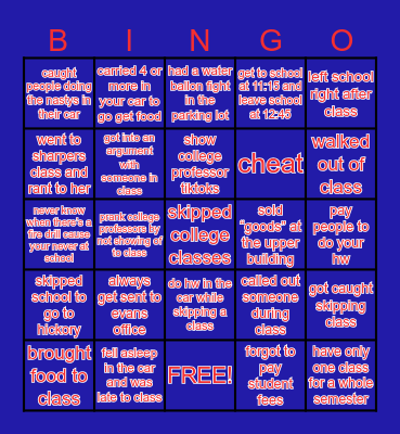 AEC Junior Edition Bingo Card