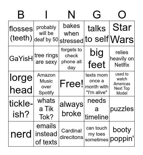 DANA Bingo Card