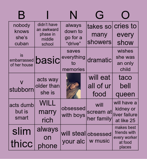 sophia’s bingo🥳 Bingo Card
