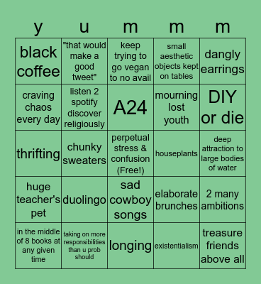 Elizabeeeth Bingo Card