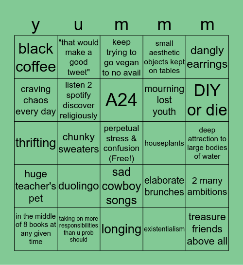Elizabeeeth Bingo Card