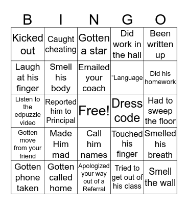 Mr Wild Edition Bingo Card