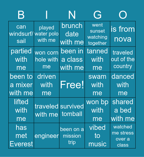 Angela Bingo!! Bingo Card