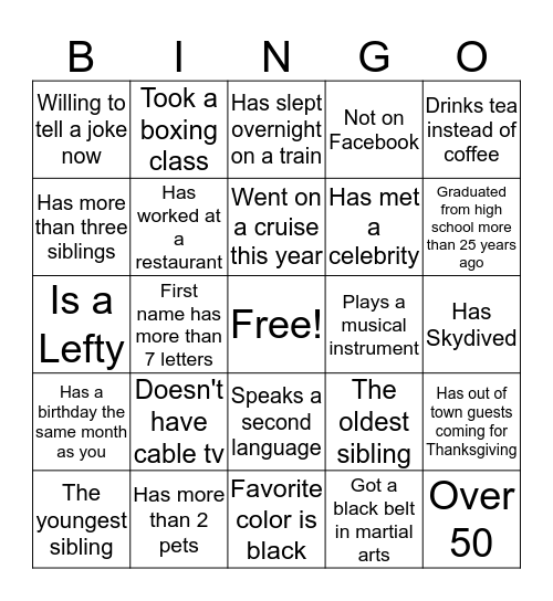 Stuck In The House Bingo Card