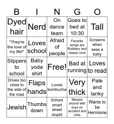 Are You Jensen Bingo Card
