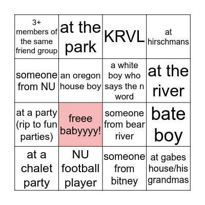 nevada county hoe bingo Card