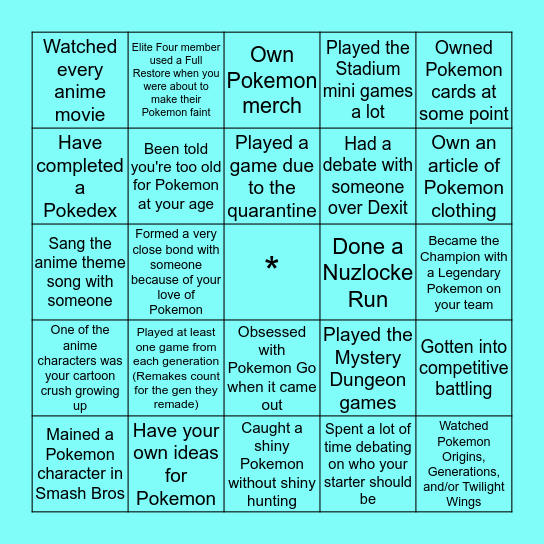 * Bingo Card