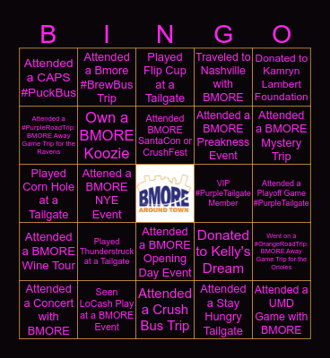 BMORE BINGO Card